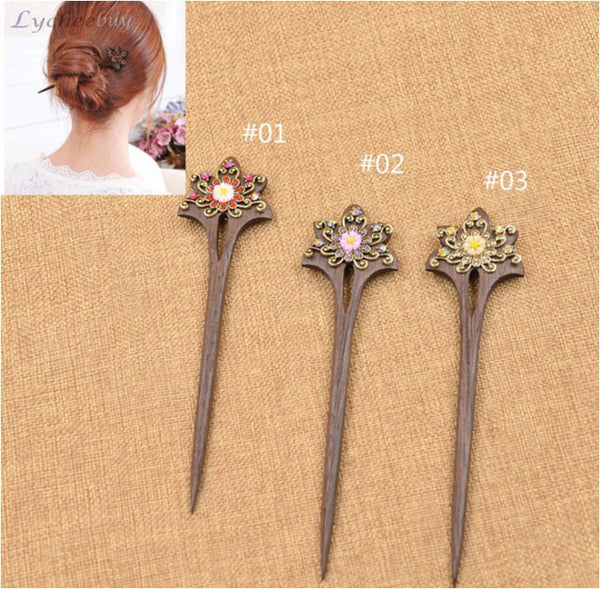 Traditional Women Wooden Hollow Carved Hair Stick