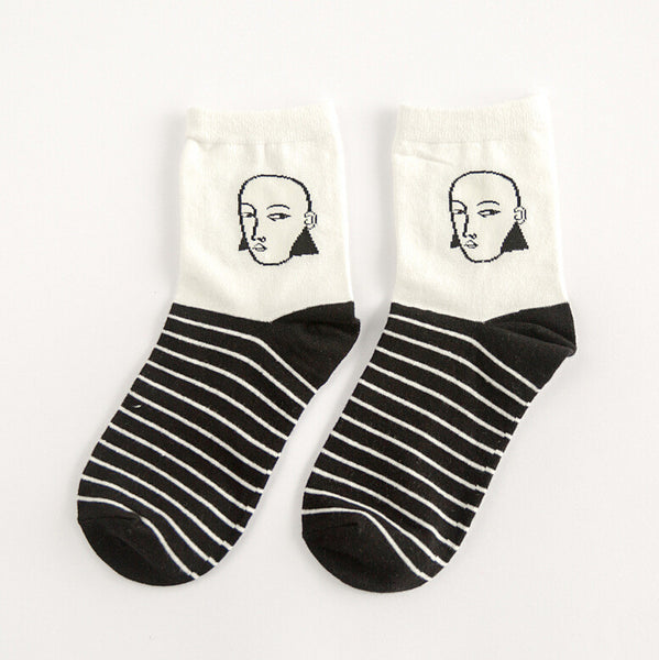 Funny Women Cotton Socks Japanese Cartoon Figure Pattern