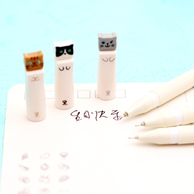 Cat Japanese Gel Pens Blue Black Writing