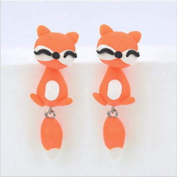 Cute Animal Cat Fox Women Earrings